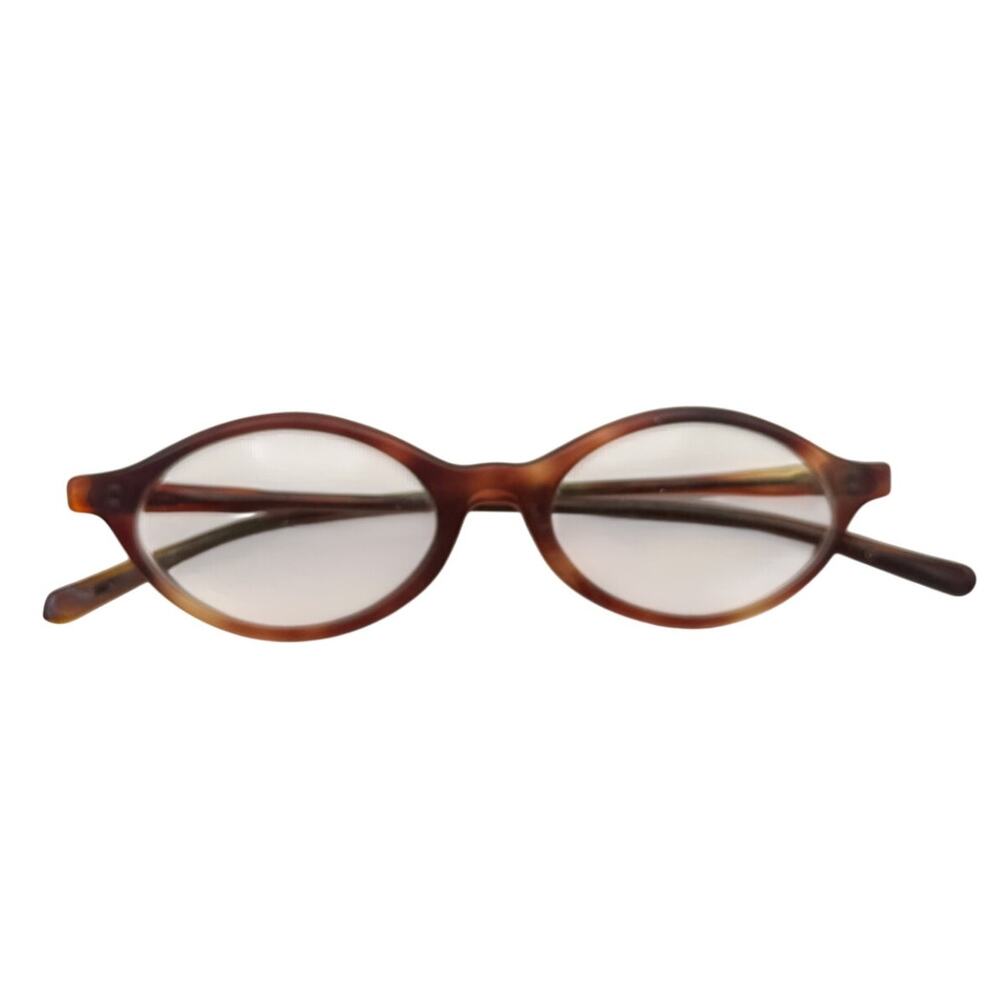 Vintage May 6 Oval Eyeglass Frames Tortoise Brown Wire Temple Glasses